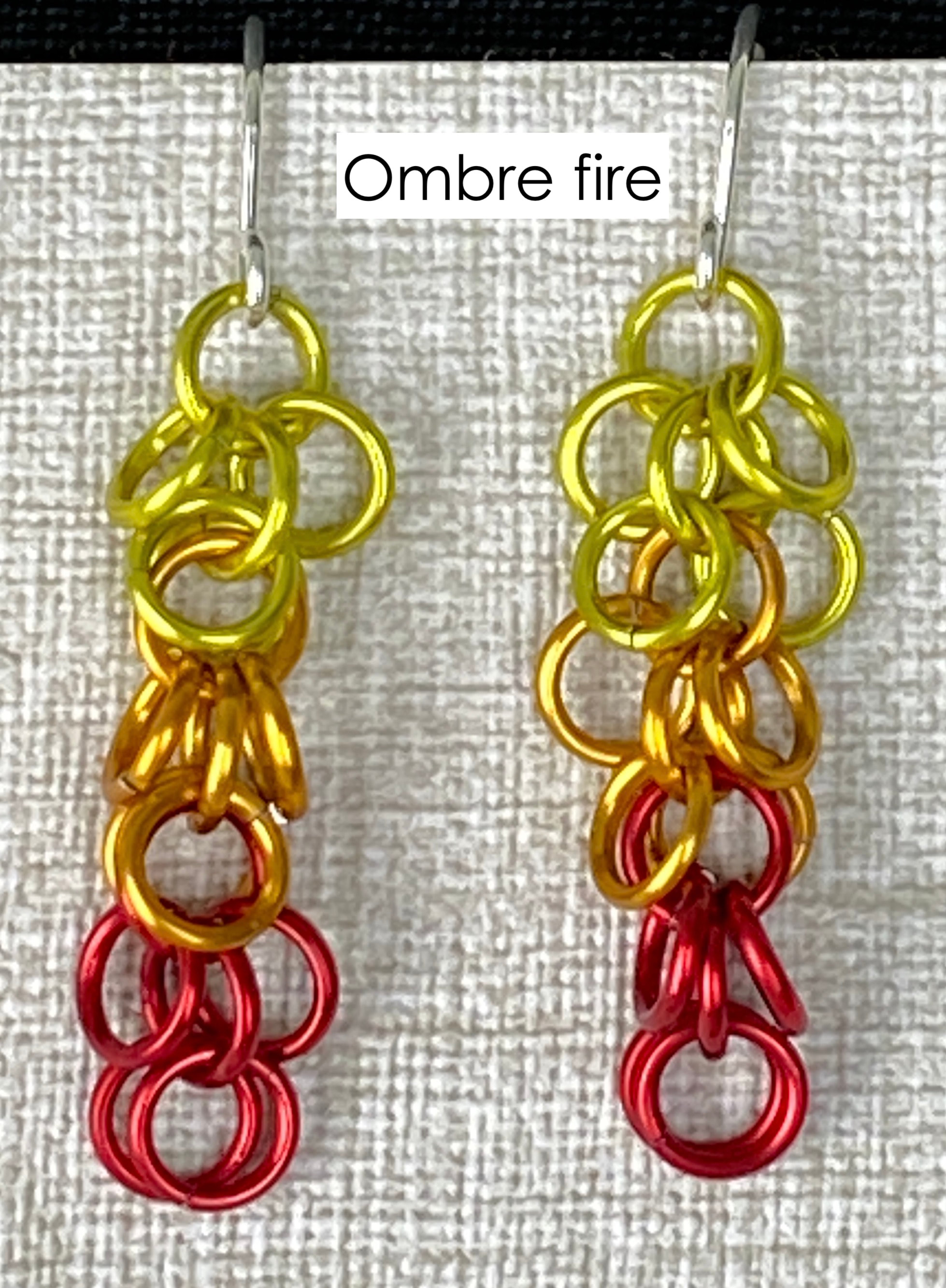 Red shaggy loops earrings